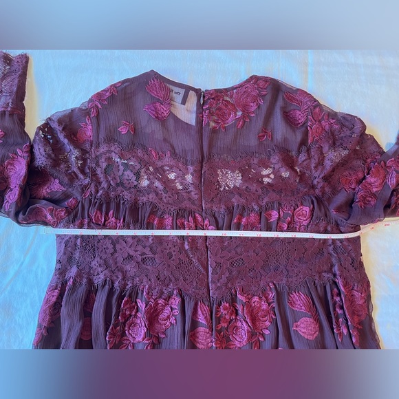 The Kooples Burgundy Lace Mini Cocktail Party Date Night Dress Size S Small NWT - Picture 5 of 8